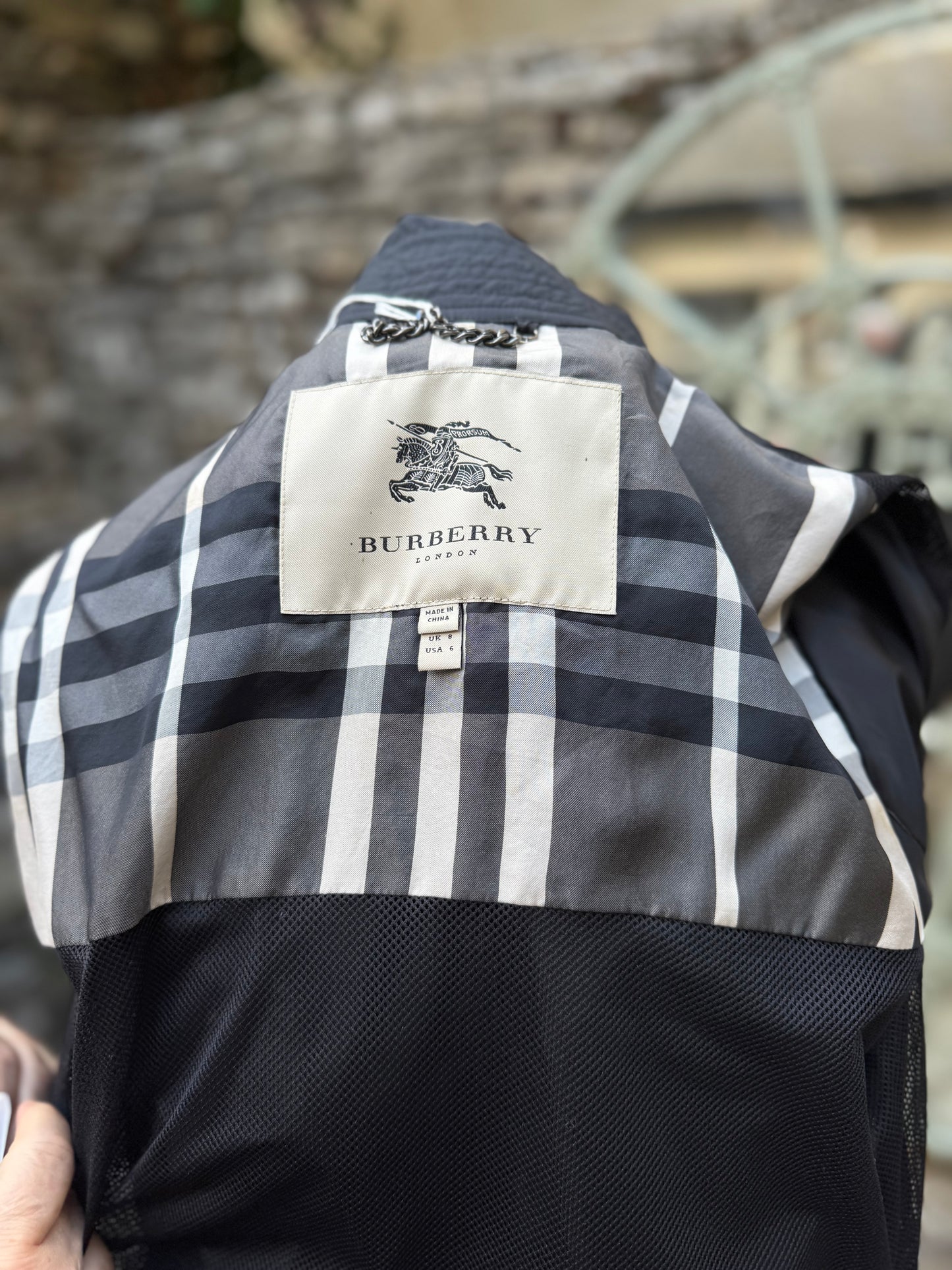 Burberry Lightweight Raincoat – indigo Blue – Size 8 (Fits 8–10)
