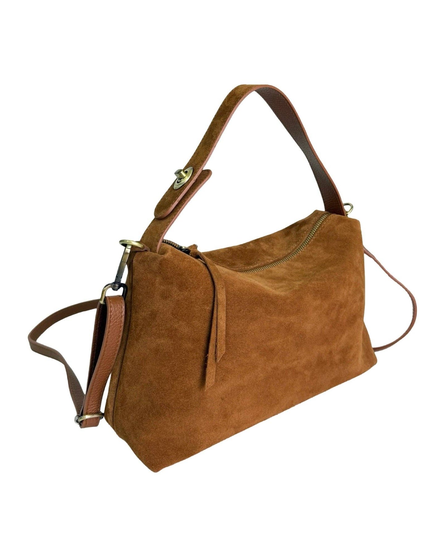 Large Tan Suede Tote Shoulder Bag
