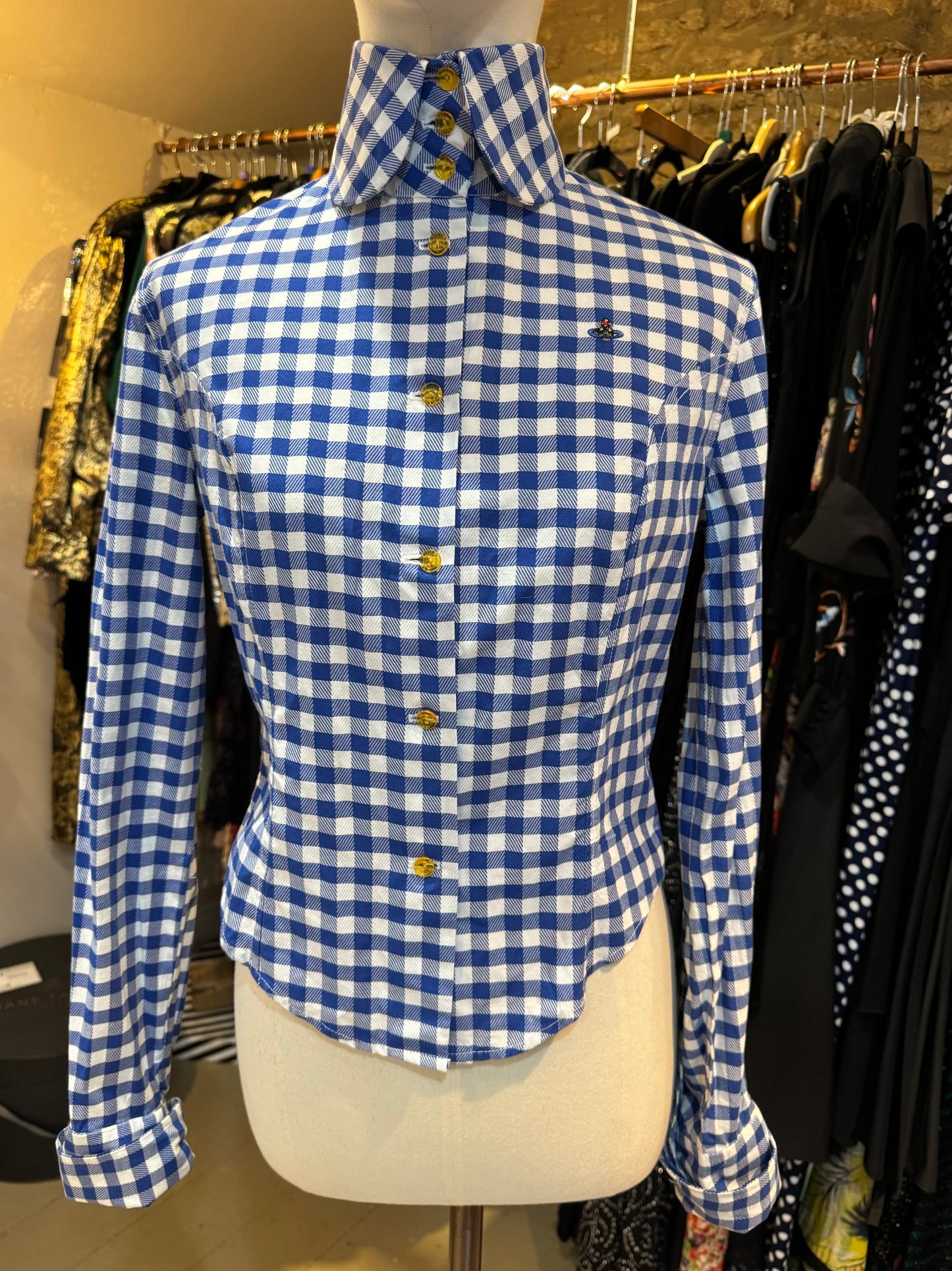 Vivienne Westwood Blue White Gingham Shirt Vintage