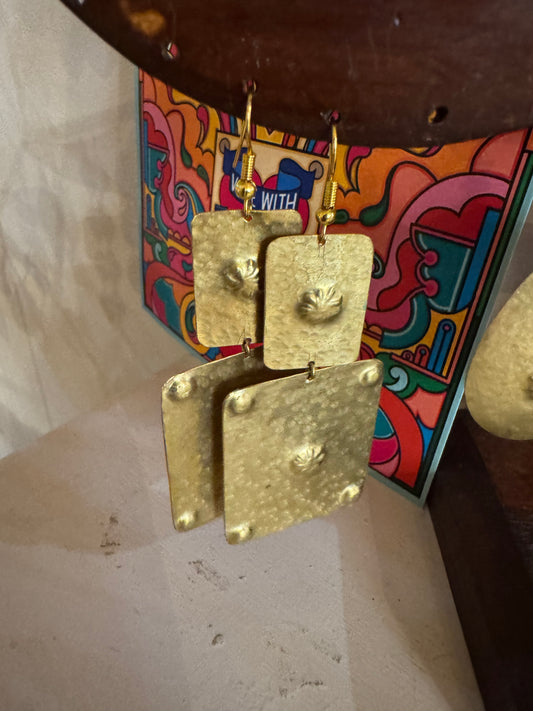 Hand Made Gilded Brass earrings