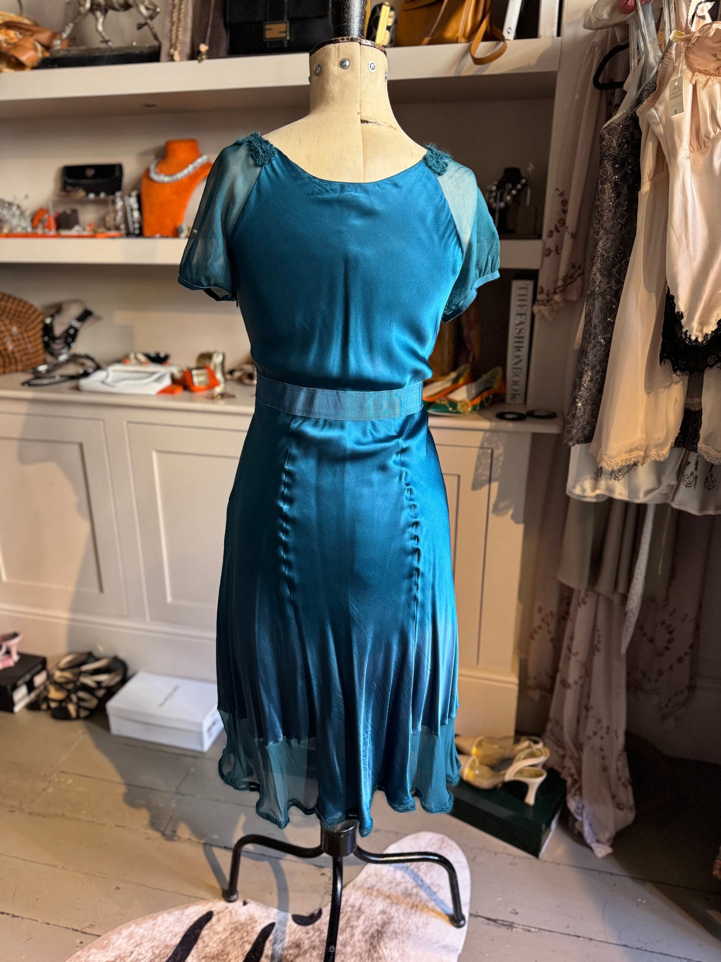 Teal Green Silk Dress Philosophy di Alberta Ferreti