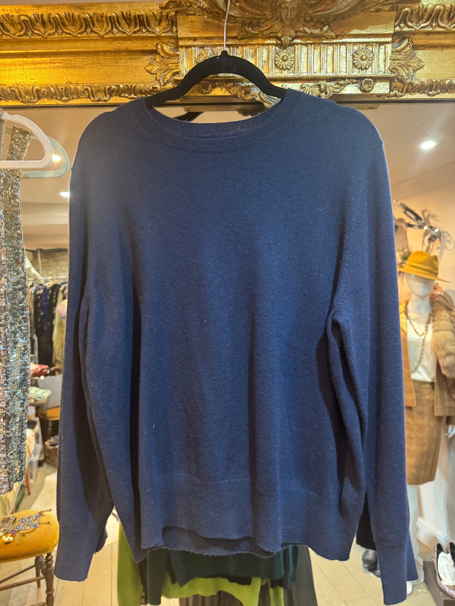 Dark Navy Blue Cashmere Sweater