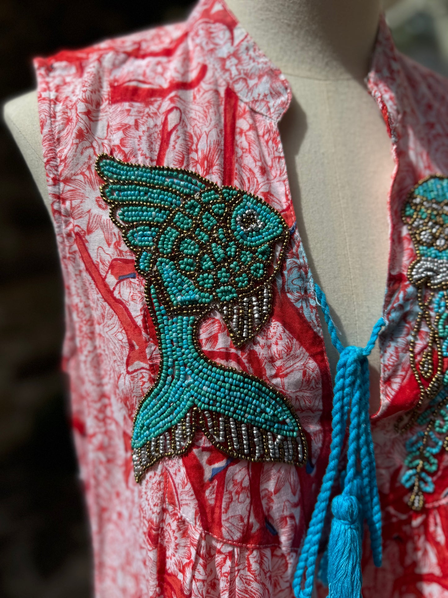 Vintage Embroidered Summer Beach Dress