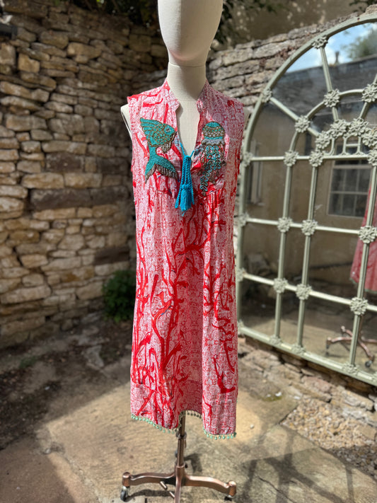 Vintage Embroidered Summer Beach Dress
