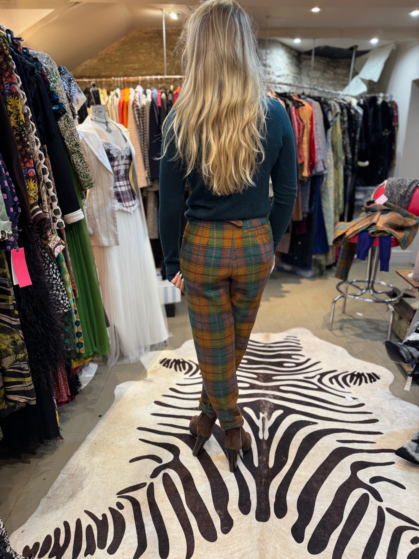 Vintage 80s Kenzo Tartan Trouser Suit
