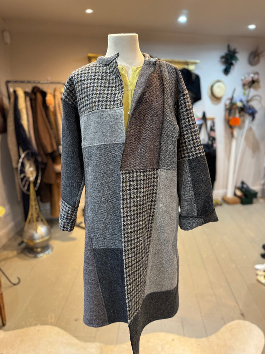 NEW IN - Our Cotswold Coat - Grey Harris Tweed