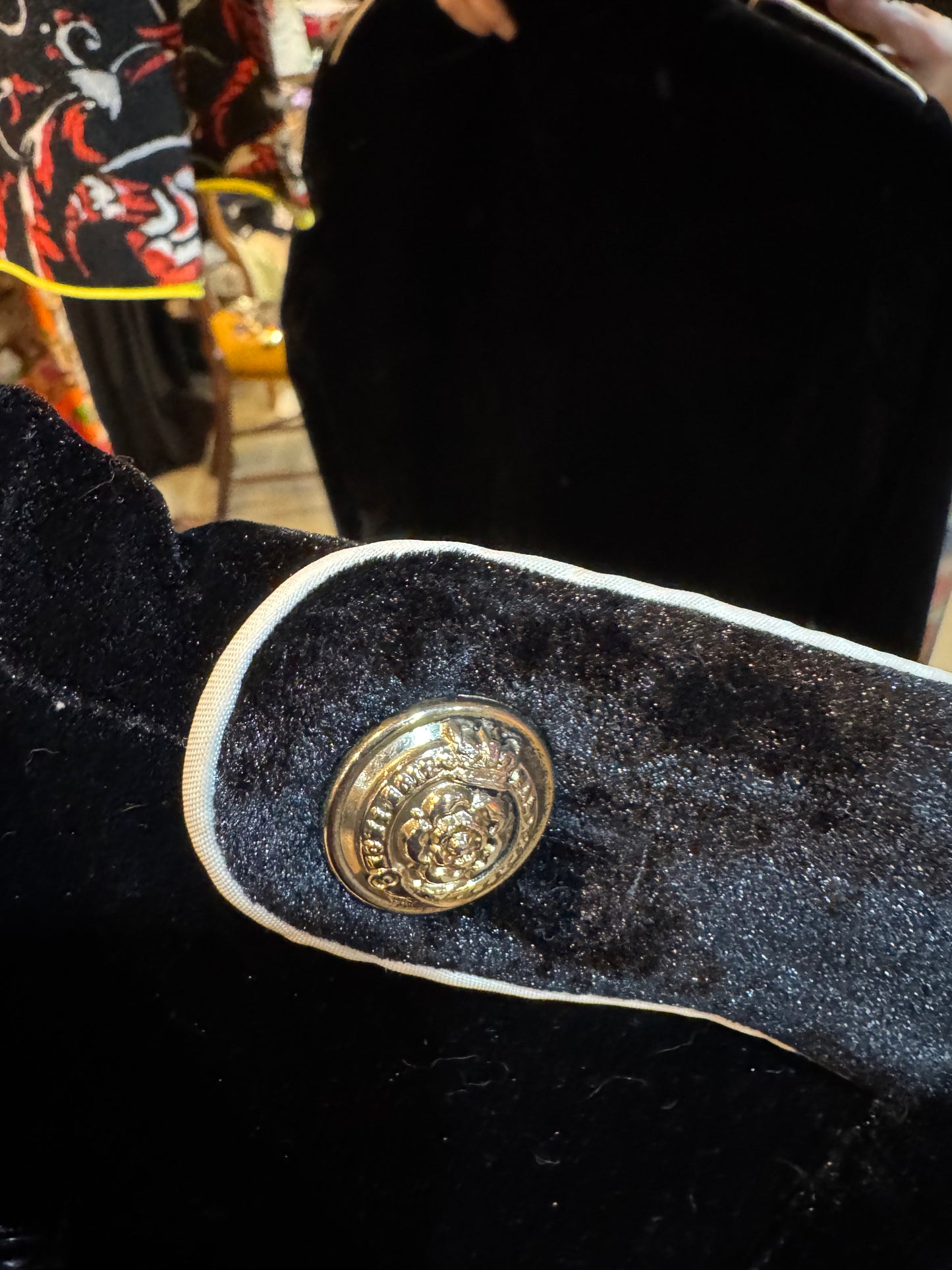 Satin Velvet Military Style Jacket