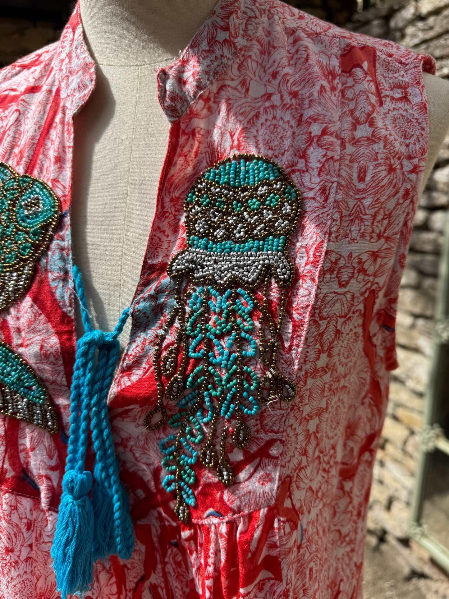 Vintage Embroidered Summer Beach Dress