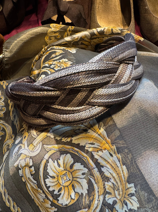 Jess Collett Toquilla Hairband in Grey and Taupe