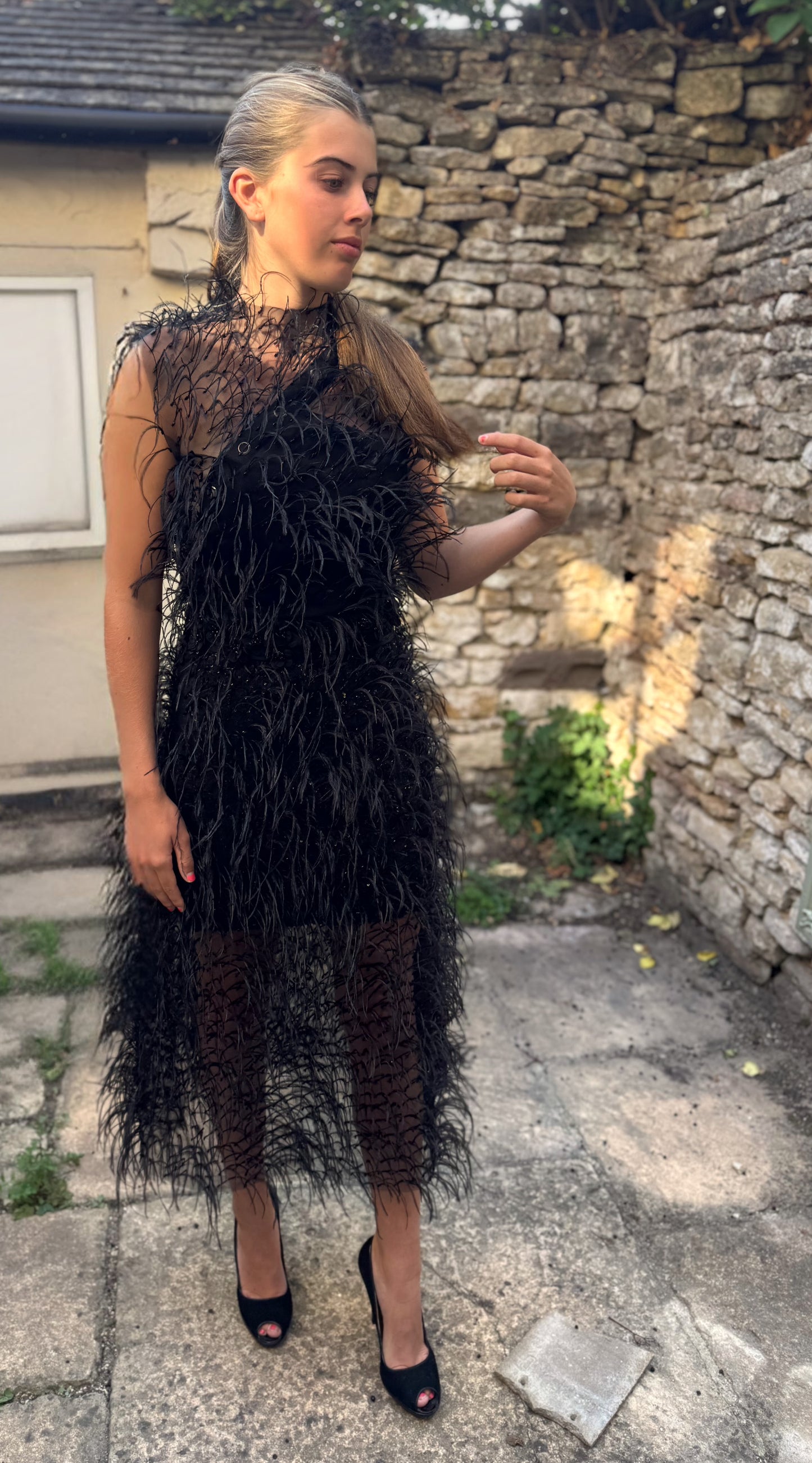 Black Showstopper Feather Dress