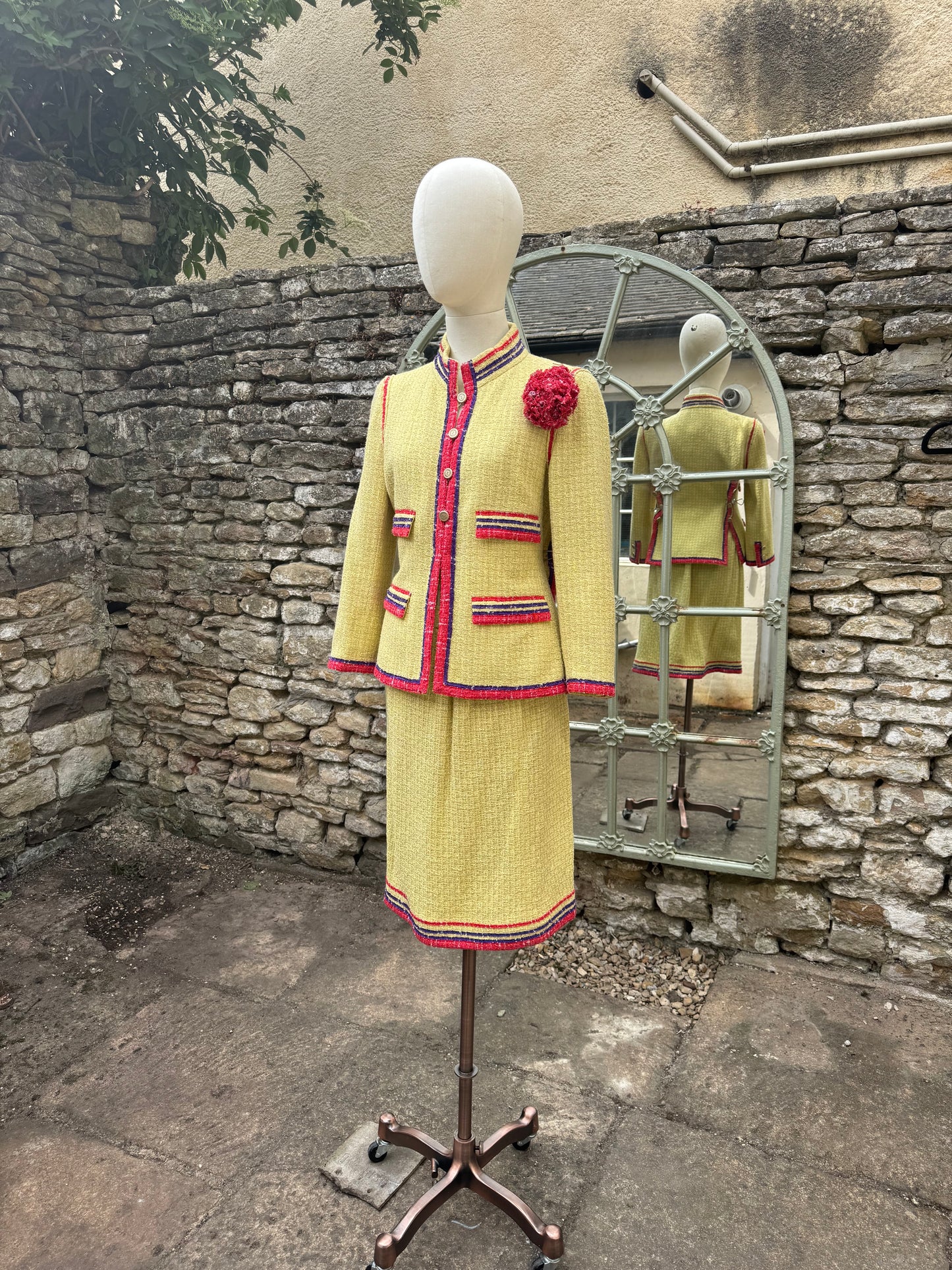 Chanel Yellow Tweed Jacket and Skirt Suit - MAO SALE