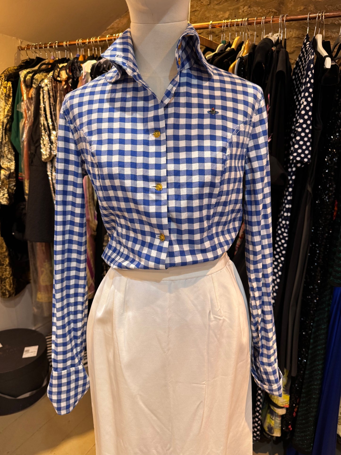 Vivienne Westwood Blue White Gingham Shirt Vintage