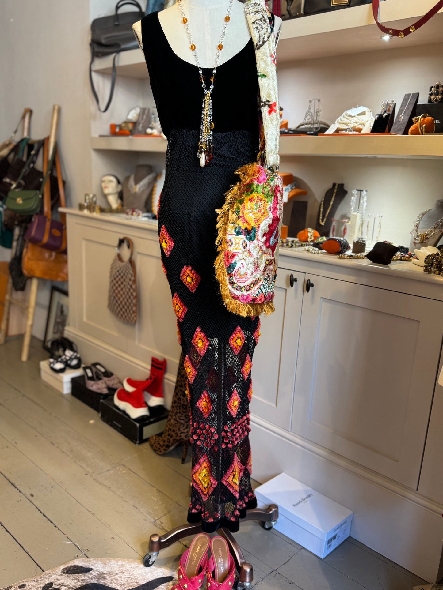 Unique 1960s Appliqué Dress