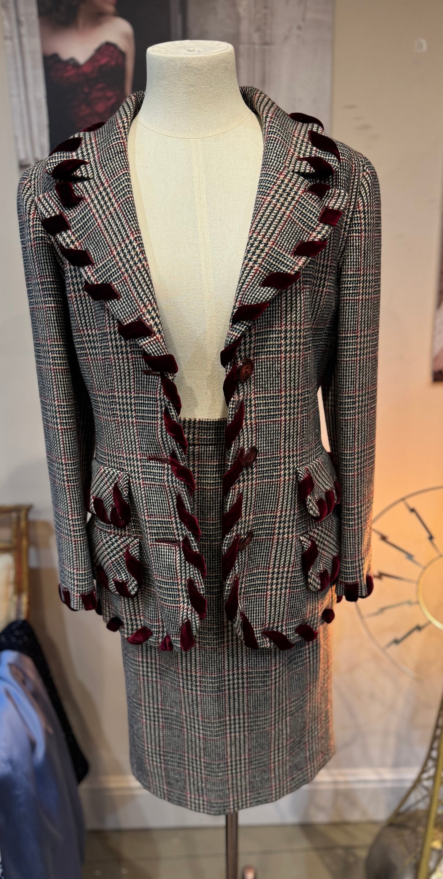 Valentino Tweed Skirt Suit