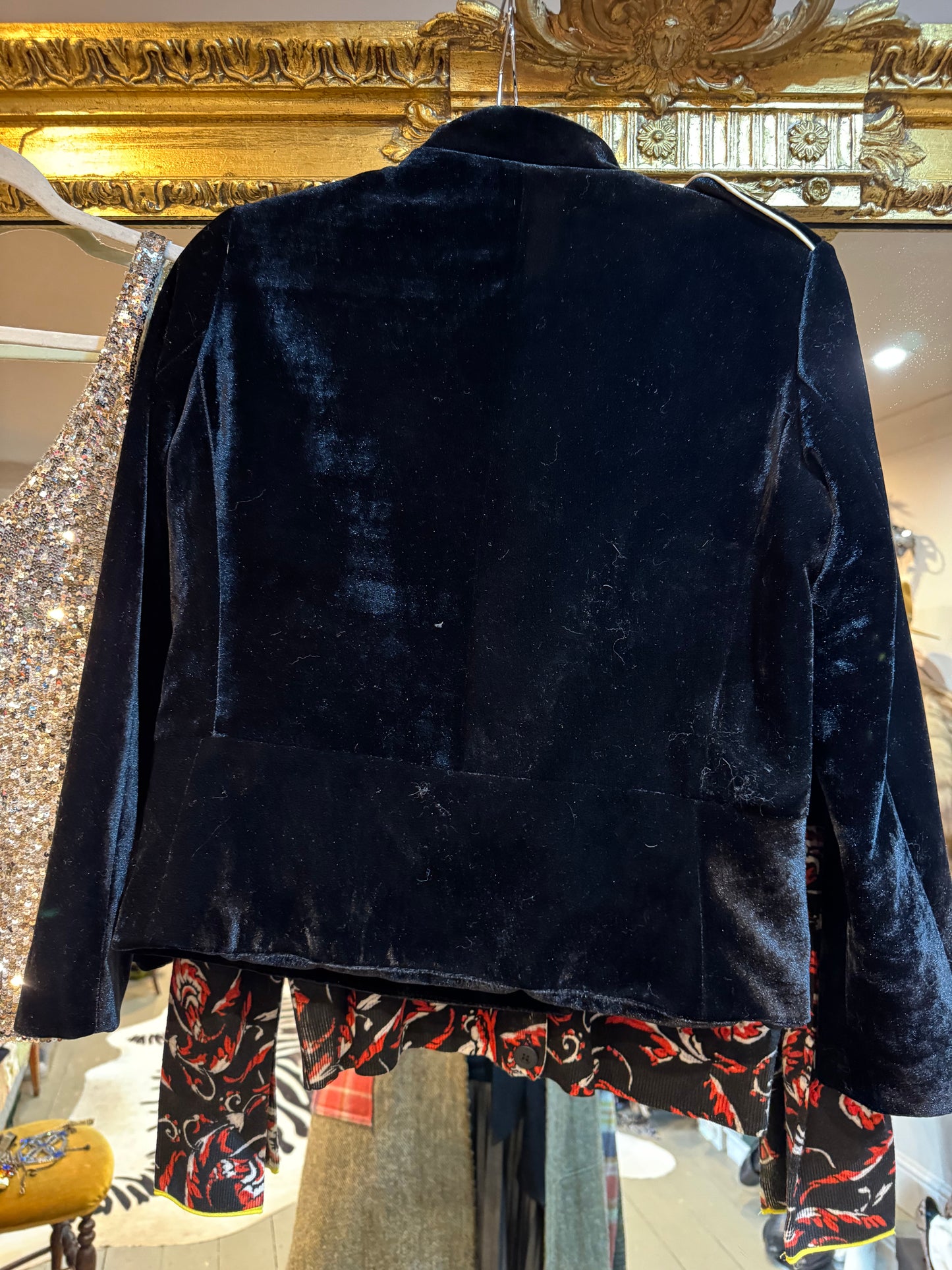 Satin Velvet Military Style Jacket
