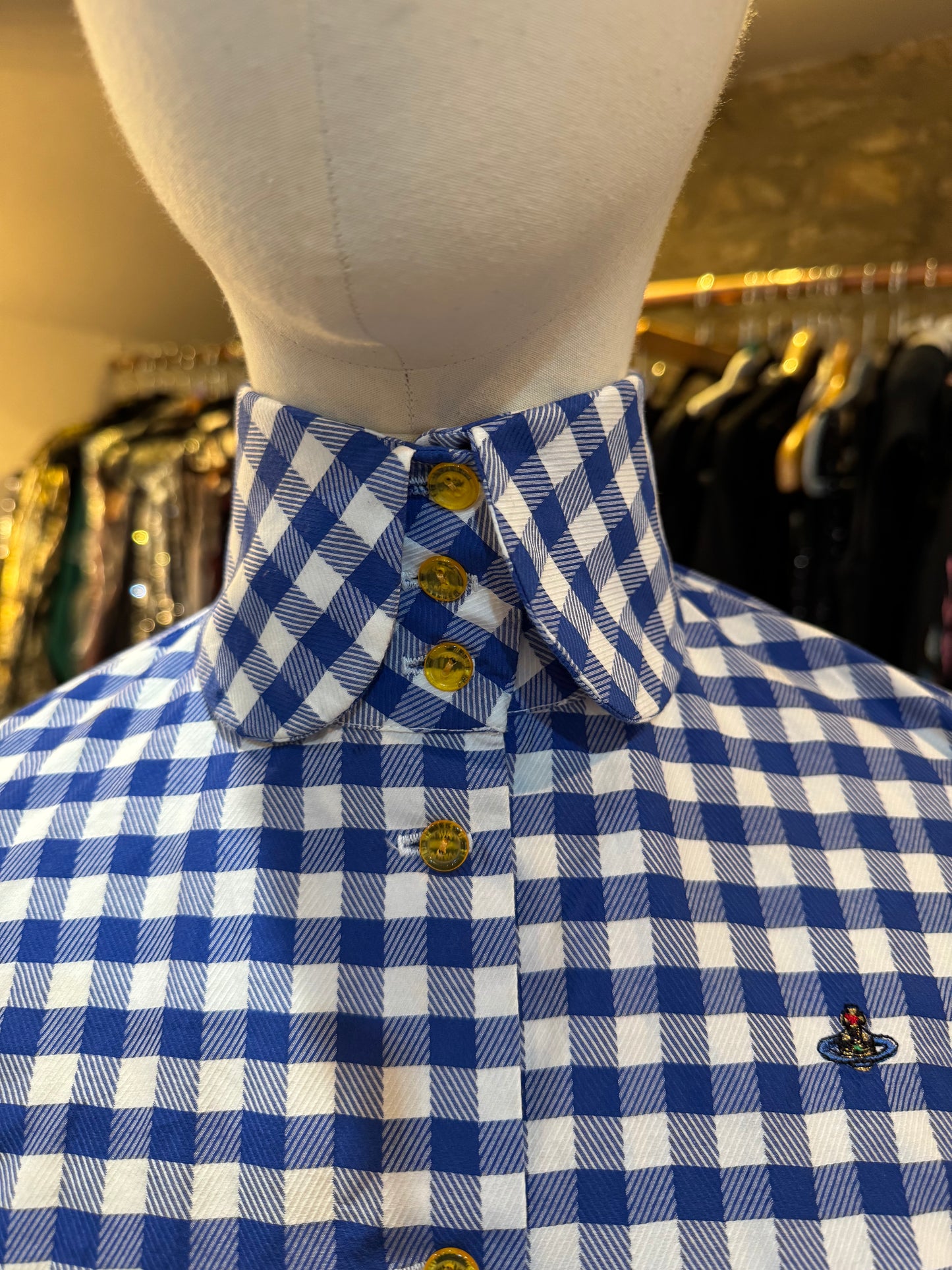 Vivienne Westwood Blue White Gingham Shirt Vintage