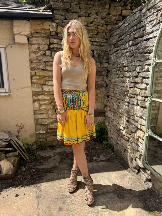 Bright Yellow Rick Rack Vintage Skirt Chris Clyne