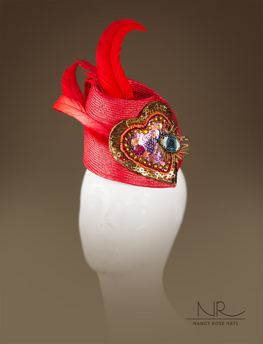Red Nancy Rose I Love Hat