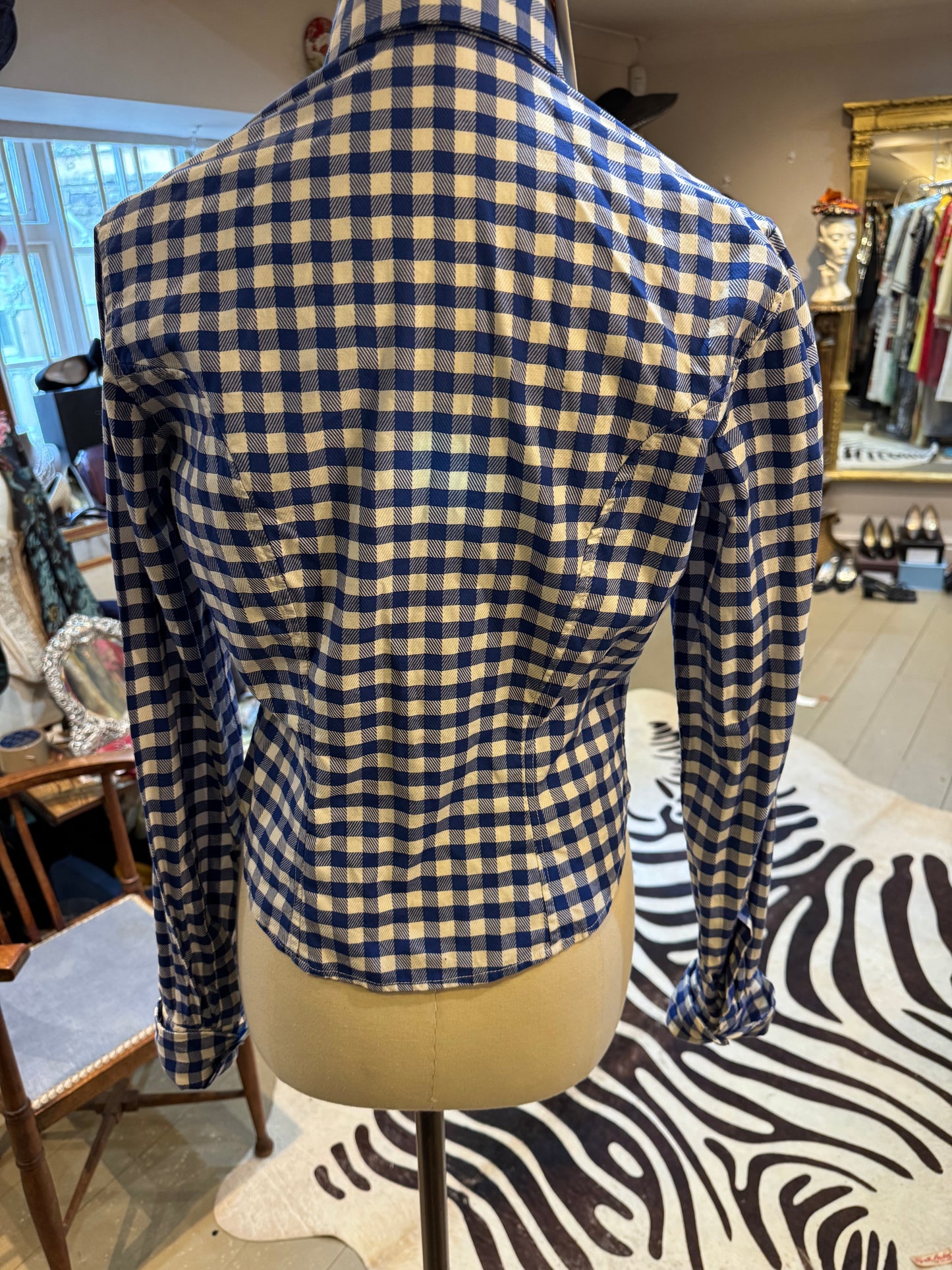 Vivienne Westwood Blue White Gingham Shirt Vintage