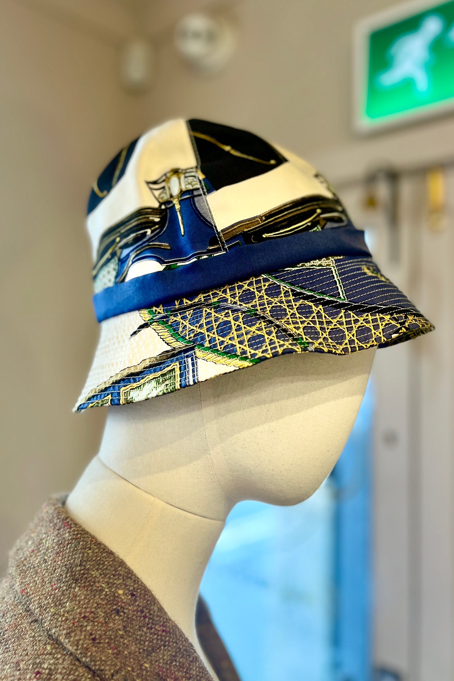 Vintage Hermès Bucket Hat Blue