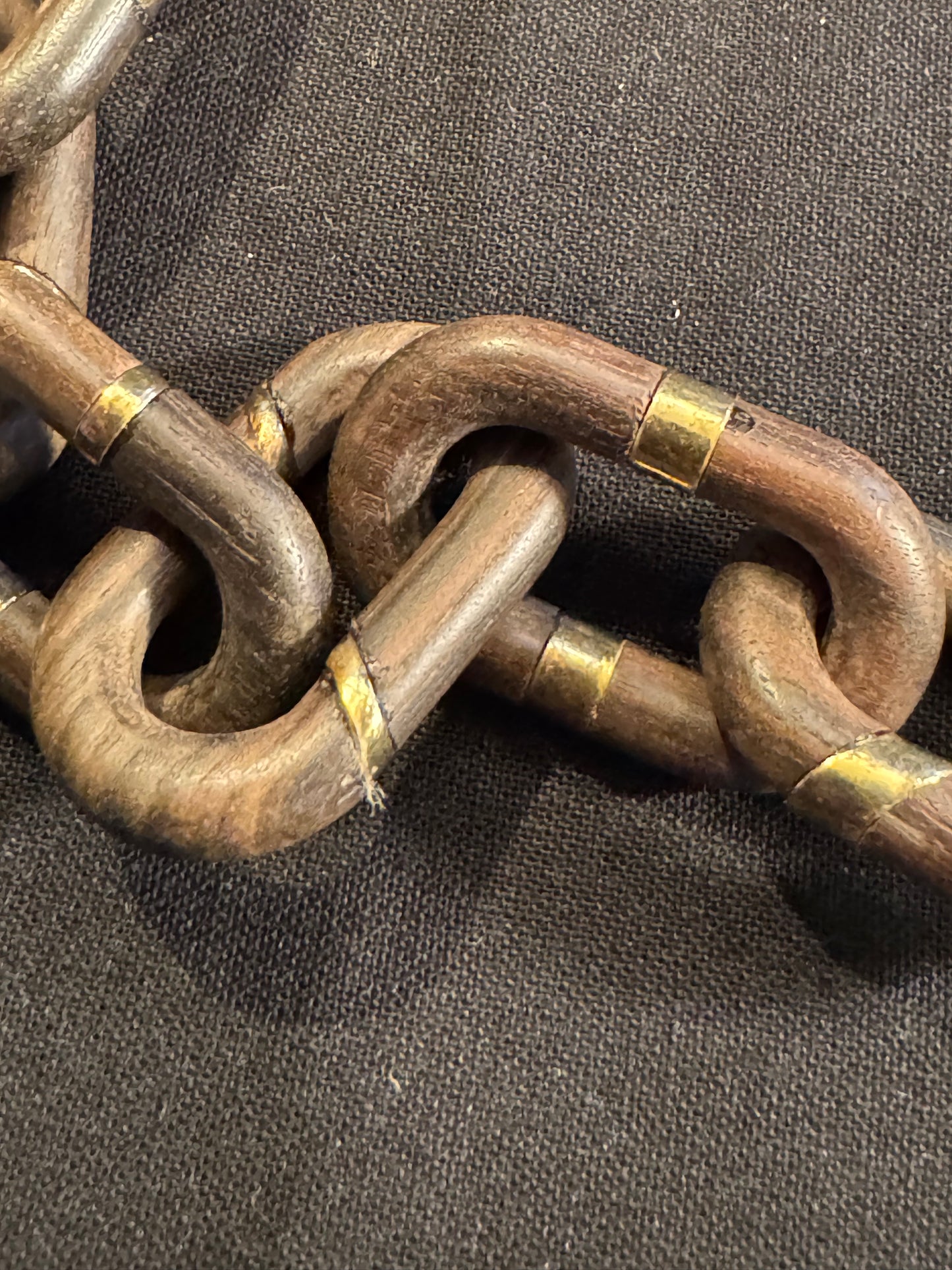 Prada Wooden Chain Necklace with Blue Crystal Pendant