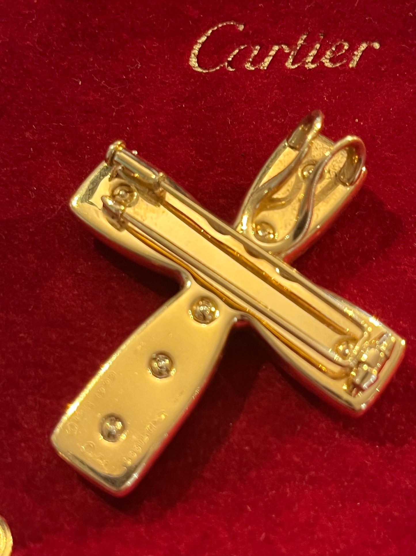 Cartier Gem-set and Diamond 18K Gold "Byzantine" Pendant Brooch