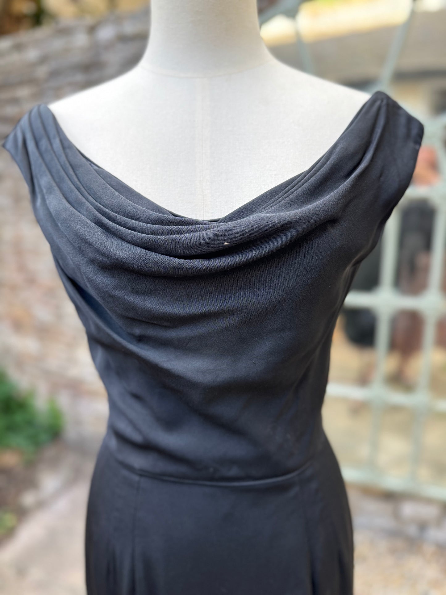 Ceil Chapman 1950s Black Wiggle Dress