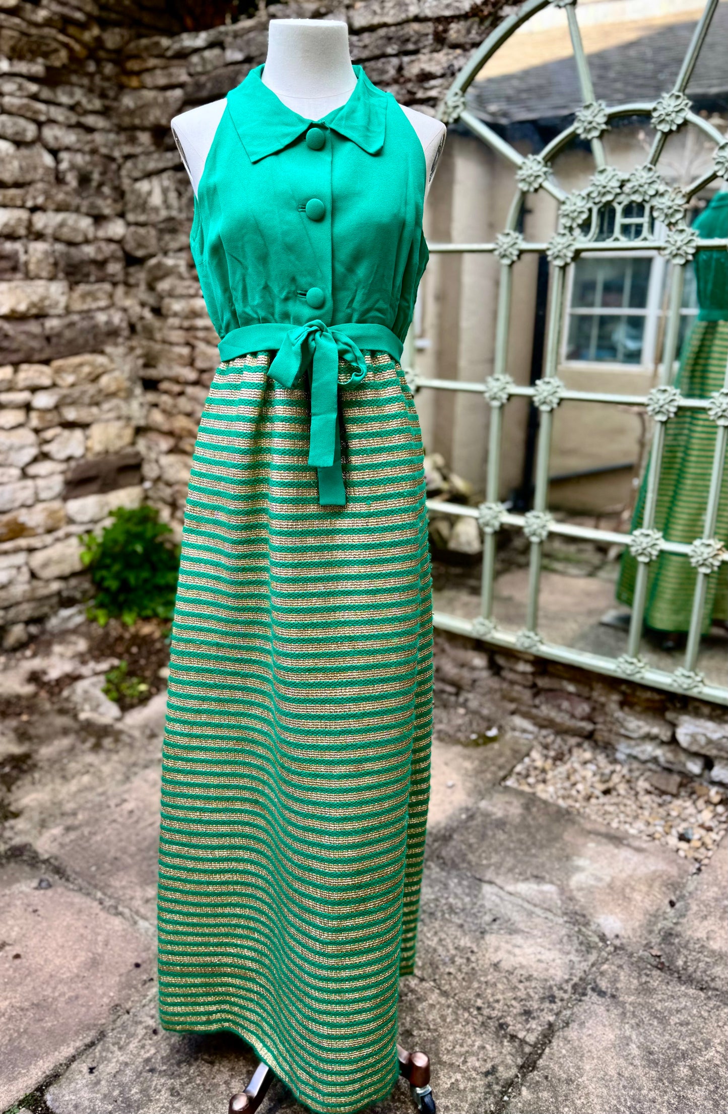 Vintage Emerald Green House Dress 1960s