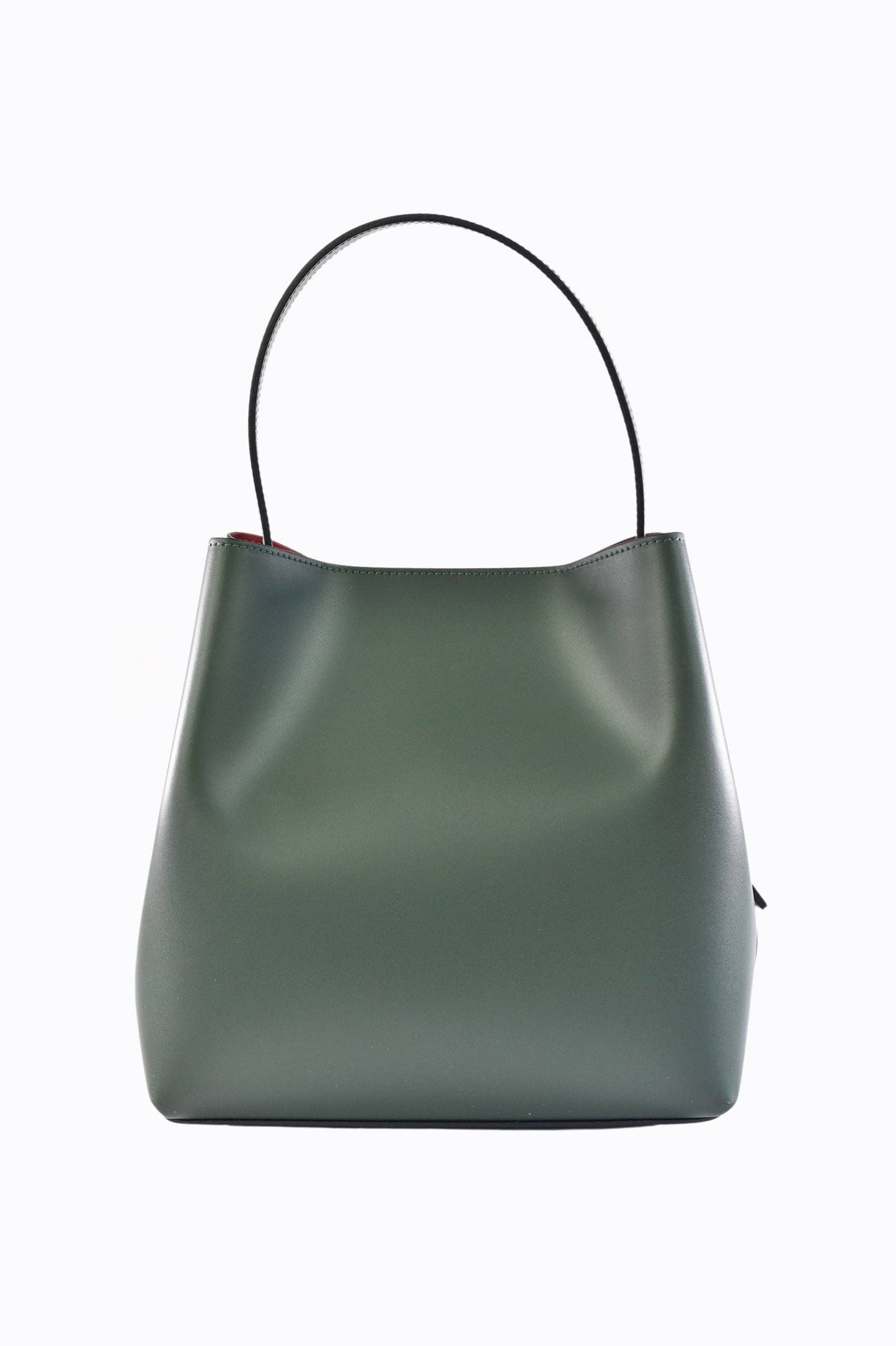 Shoulder Bag in Green Brushed Calf Leather