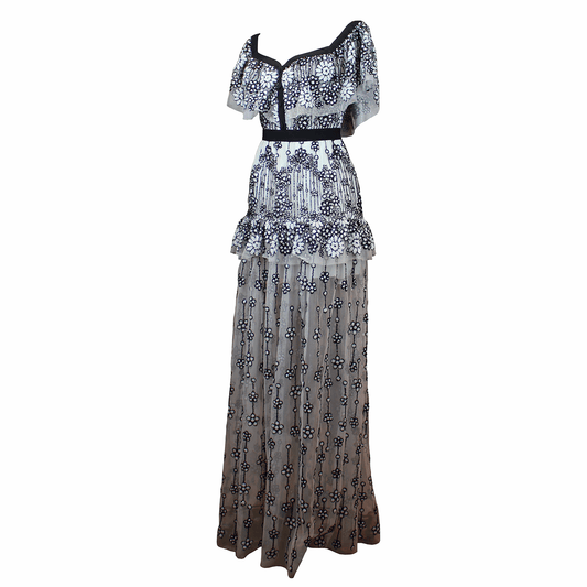 Black and White Sequin Dress Hire