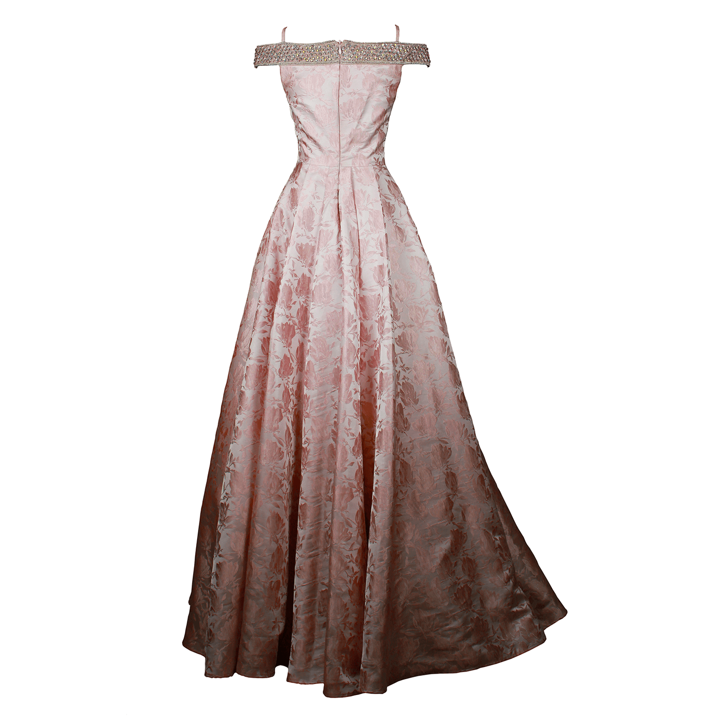 Nataliya Couture Pink Satin Brocade Ball Gown
