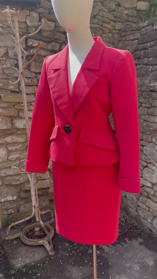 Vintage YSL red skirt suit